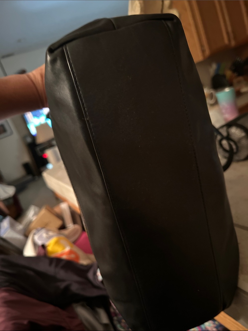 Coach Black Leather Embossed Circle Tote With Matching Wallet and Coin Purse. - Picture 6 of 16
